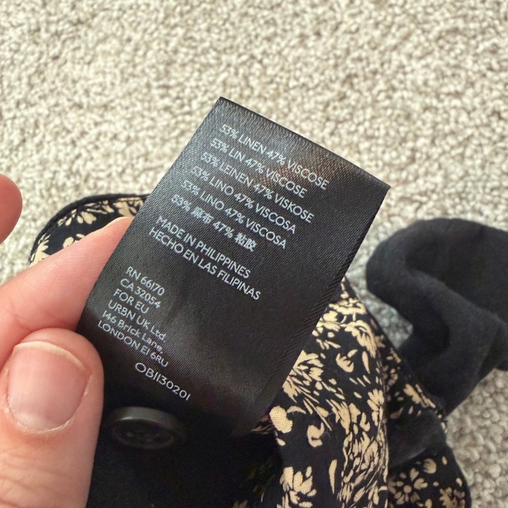 Anthropologie Linen Blend Pants Womens 2 Black Tie Waist Wide Leg Office Capsule - Picture 5 of 7
